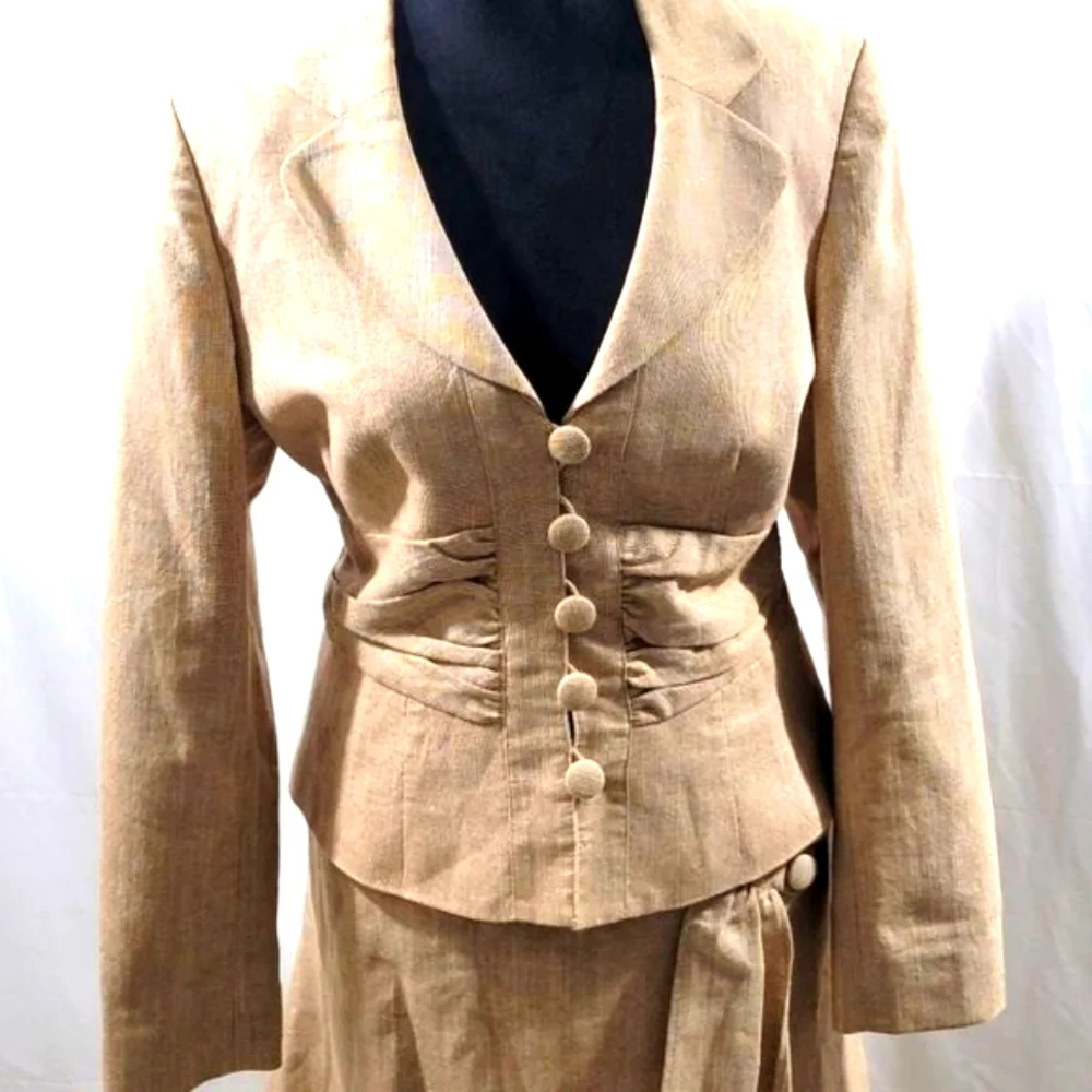 Nine West Career Woman Linen‎ Suit. SIZE 16.  #168 - Picture 2 of 7